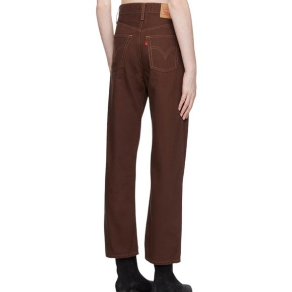 NWT Levi's Brown Ribcage Straight Ankle Denim Jeans Size 29X27 High-Rise - Picture 2 of 7